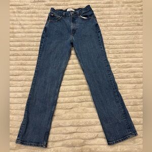 Classic Women's Dark Blue Straight-Leg Jeans high rise 26
